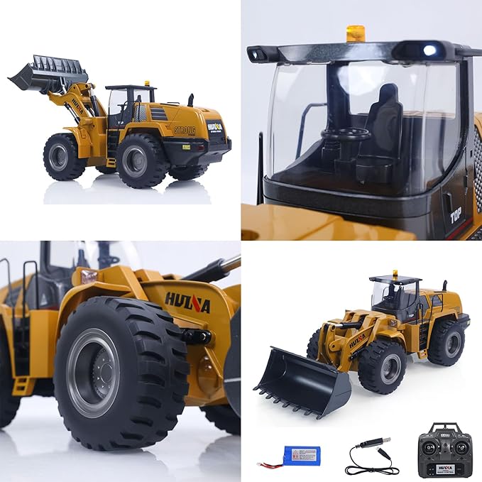 TOUCAN RC HOBBY US in Stock 1/14 HUINA Toys 2.4G 10CH Radio Controlled Loader 1583 Electric Lifting System Lights Sound RC Construction Vehicles Assembled for Adult