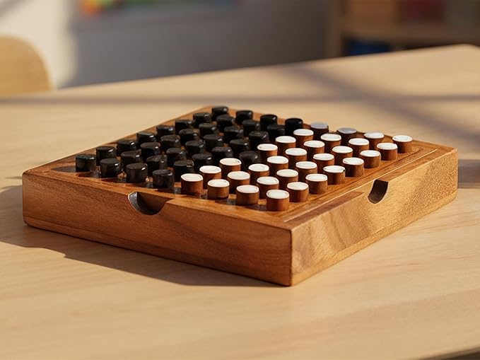 BSIRI Classic Board Game Othello Strategy Games of Family Games for Adults and Senior Wooden Classic Game with Black and White Wood Pieces and Great Gifting