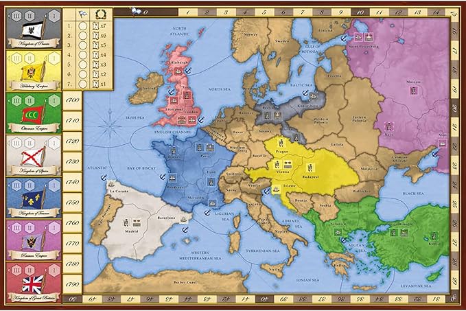 Rio Grande Games 7 Empires: Strategy Board Game 18th Century Medieval Empire Building for 2-6 Players Ages 14+