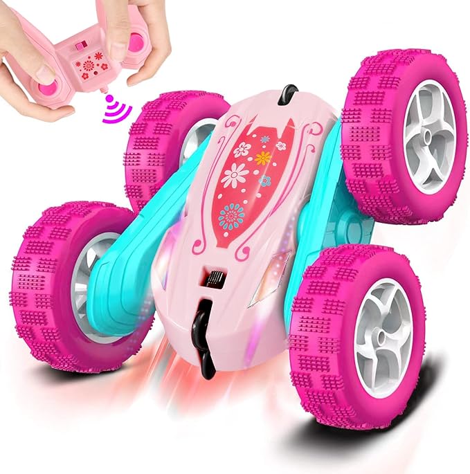 FREE TO FLY Rc Stunt Cars: Double Sided 360°Flip Rotating 4WD Race Car Toy for Outdoor &amp Indoor for 6 7 8 9 10 11 12 Year Old Girls Boys Birthday Gift for Kids Ages 6+