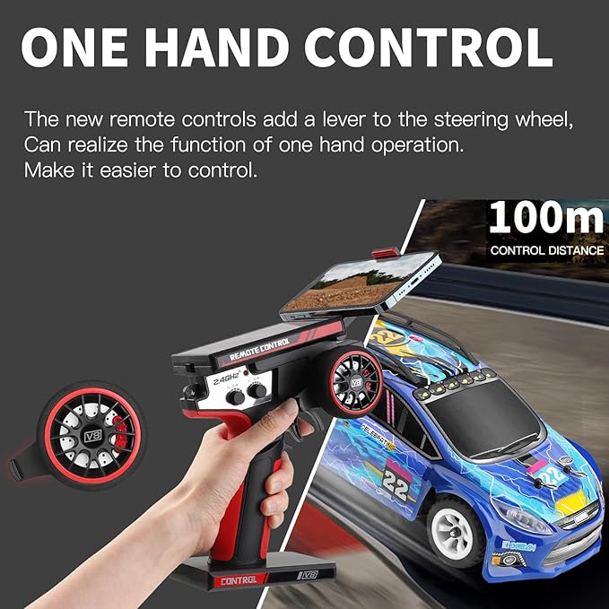 Goolsky WLtoys 284010 RC Drift Car 1:28 Scale 2.4GHz Remote Control Car 4WD 30KM/H High Speed RC Racing Cars with Metal Chassis for Adults