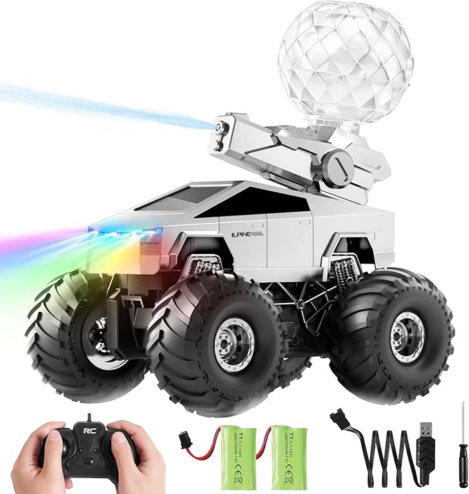Remote Control Car RC Truck - 1:16 Amphibious Fast Car with Water Cannon and 2.4GHz Remote Control Max 22KM/H Speed 4WD Cyber Toy for All Terrain Waterproof Rc Boat Gift for Boys 6 7 8 9 10+