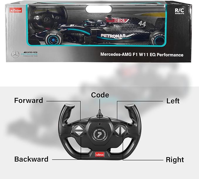 RASTAR RC Car 1/12 Scale 2.4Ghz Mercedes-AMG F1 W11 EQ Performance Officially Licensed RC Series Radio Remote Control Car