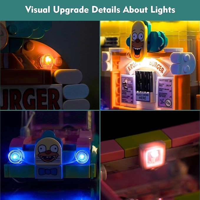 Light kit Compatible with Lego 10352 The Simpsons: Krusty Burger - No Model Only Light LED Lighting Accessories Compatible with Lego 10352 Krusty's Burger Joint (Standard Version)