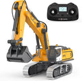 Pro-Grade Remote Control Excavator for Adult Metal Micro-Scale RC Construction Model with Leadscrew Digging System Dual Battery Includes Portable Carry Case