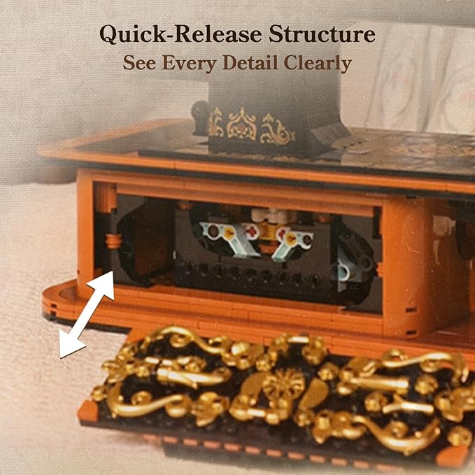 PANTASY Retro Building Set Vintage Hand Crank Sewing Machine Brick Model Collectible with Functional Gear Linkage Hidden Mini Tailor Shop Scene Adult Display and Desk Decor Gift