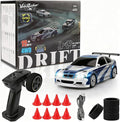 [2026 New Upgrade 1/43 Scale Mini RC Drift Car with Gyroscope Toys for Age 8-14 Old Birthday Gifts Micro Small with Full Proportional RTR 2.4GHz Remote 2 Tire Sets 8 Cones - Blue