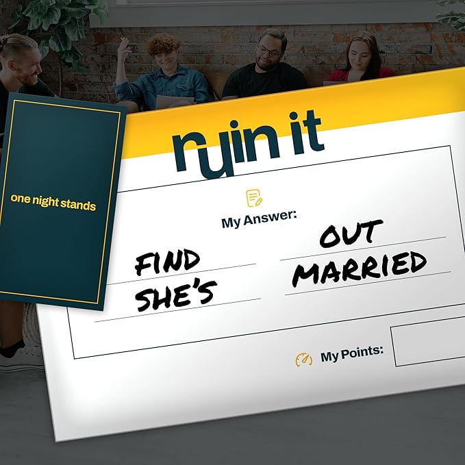 Adult Party Board Game RUIN IT Hilariously Funny Game for Ages 18 +