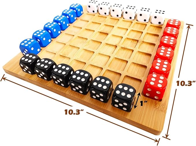 Dice Battle 2~4 Player Board Games 4 Player Durable Wooden Coffee Table Games for Adults Best Bar Dice Games Indoor Tabletop Game &amp 4 Players Wood Table Top Dice Game (Single(2~4)/Log)
