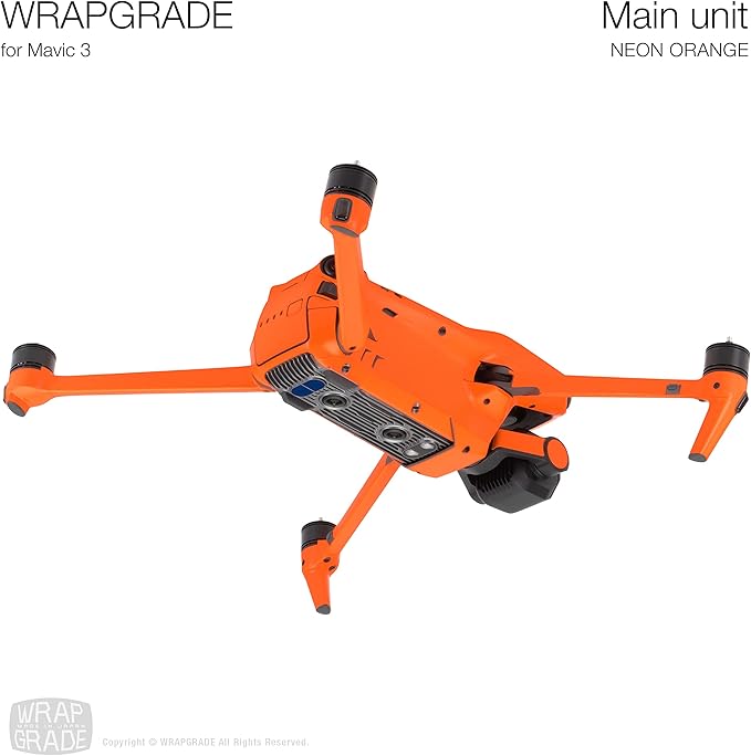WRAPGRADE Full Skin Stickers for DJI Mavic 3 / Mavic 3 Classic (NEON Orange)