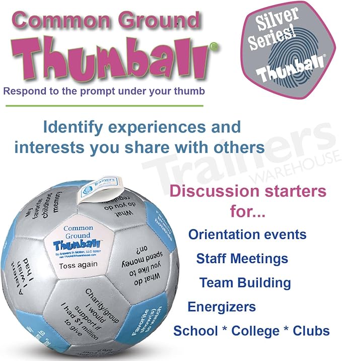 Trainers Warehouse 6 Thumball Collection 32 Prompts for Conversation Team Building Relationship and Training