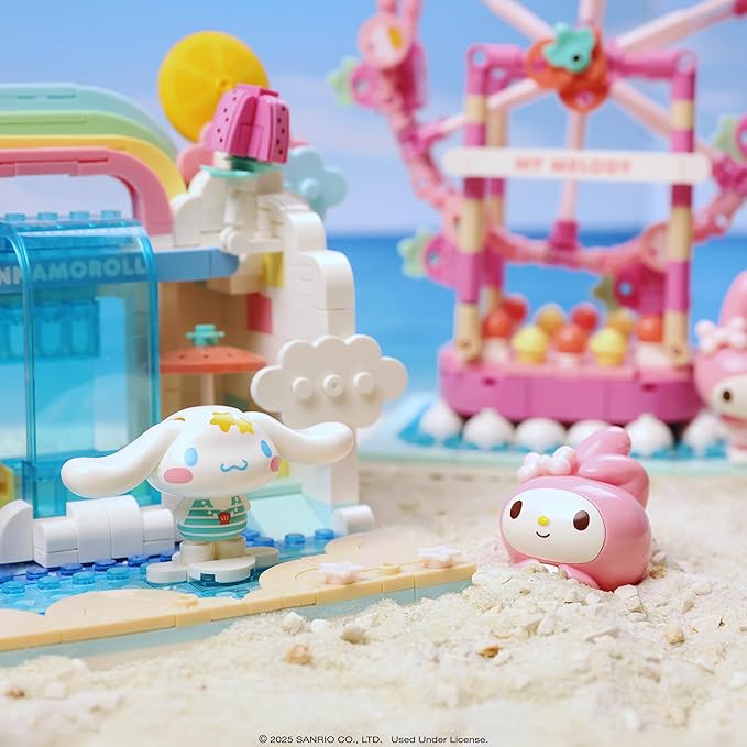 Hamee Sanrio Hello Kitty and Friends ‘Summer Wunderland’ Cute Water Theme Park Building Block Set Birthday Gift Party Favor Stress Relief Collectible Toy Compatible with Lego Block – My Melody