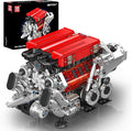 Mould King W16 Engine Model Kits - Build Your Own Supercar Engine Toy MOC Engineering Building Blocks Set That Run Twin V8 Engine Building Kits with Motor STEM Toy for Teen Adult(955 Pieces)