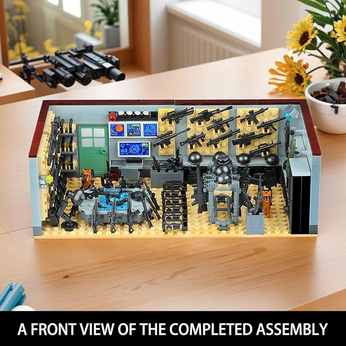 Army Military Base Building Blocks Set Toy with 6 Police Figures and Swat TeamWeapons PackCompatible with Lego Armory Battle BrickSuitable for Adults and Children Aged 6+
