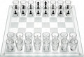 Shot Glass Chess Set 9.45-Inch Chess Board with 32 Mini 1.34-Inch Shot Glass Pieces Adult Drinking Chess Game for Parties Fun Novelty Gift