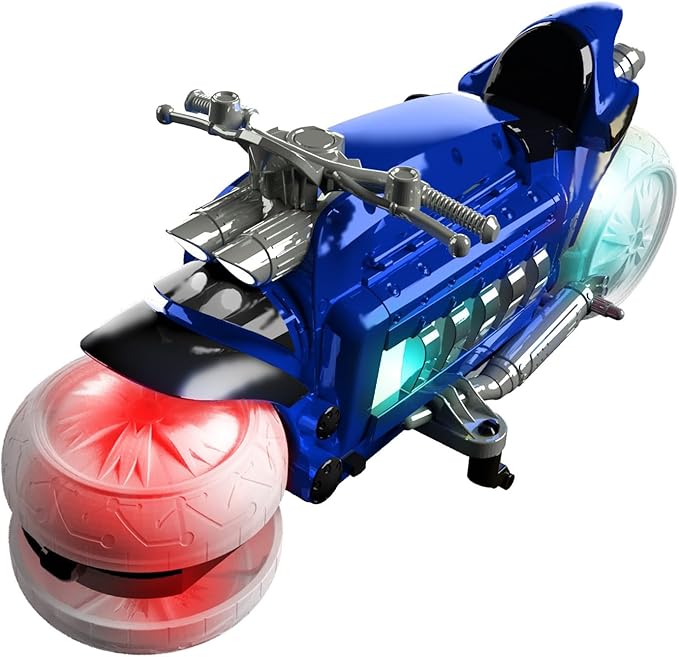 Mindscope Blue HoverCycle Radio Control Stunt Action Light Up LED Vehicle 49 MHz