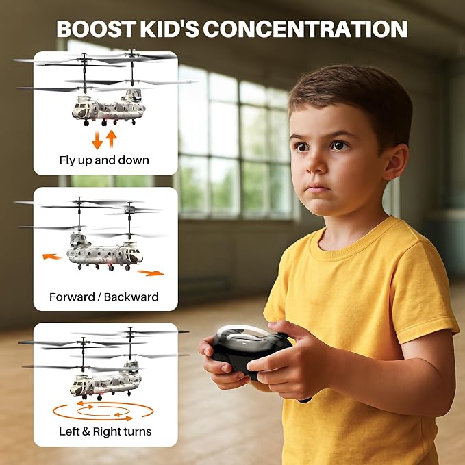 SYMA Remote Control Helicopter S52H Military Transport RC Helicopter with Altitude Hold One Key take Off/Landing LED Light Low Battery Reminder Army Toys for Kids and Military Fans