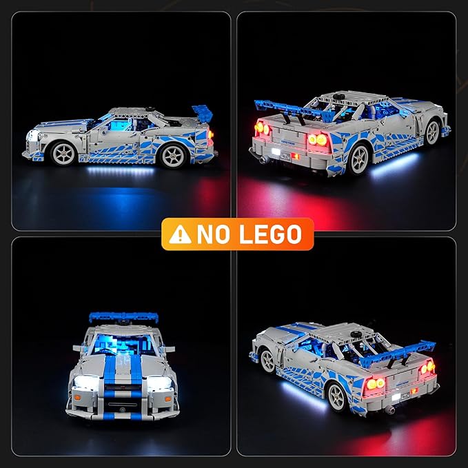 LIGHTAILING Led Light for Lego-42210 2-Fast-2 Furious Nissan Skyline GT-R (R34) Car - Valentine’s Day Edition - Easy Install Hidden Wiring Home Decor &amp Gift-Ready (Model Not Included)