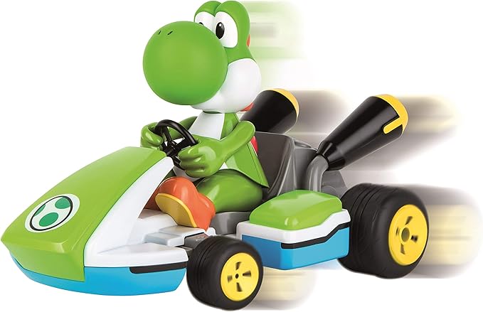 Carrera RC 370162108X Official Licensed Mario Kart Yoshi Race Kart 1:16 Scale 2.4 GHz Splash Proof Remote Control Car Vehicle with Sound and Body Tilting Action - Kid Toys