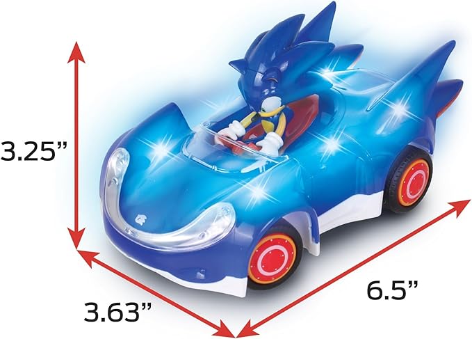 NKOK Ready to Run Sonic Glow Racer RC Car – 1/28 Scale Remote Control Vehicle with Light-Up Body (Sonic Glow Racer)