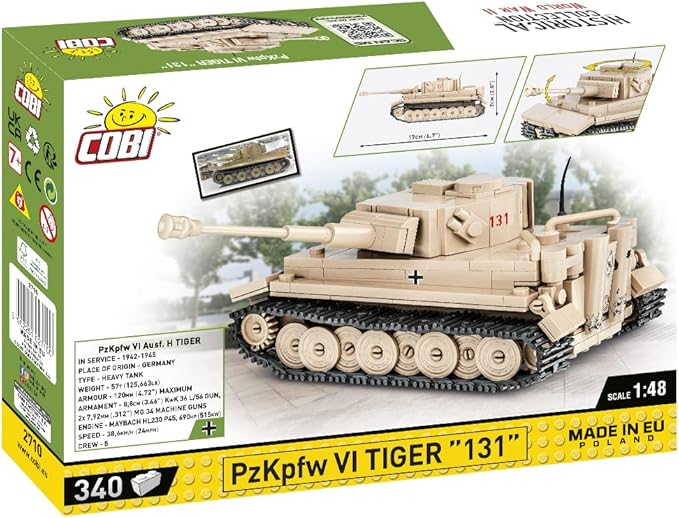 COBI Historical Collection Panzer VI Tiger 131 Tank Building Set 340 Pieces