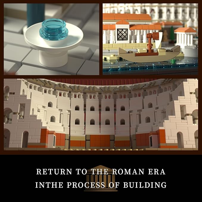 Givenni Architecture The Roman Colosseum Building Sets Collectible Model for Adults Home Décor Model Building Kit Creative DIY Activity Famous Landmarks Collection (3989Pieces)