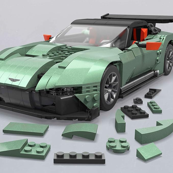 Hot Wheels MEGA Vehicle Building Toys for Adults Aston Martin Vulcan with 635 Pieces and Die-Cast Model Gift Ideas for Collectors HMY97