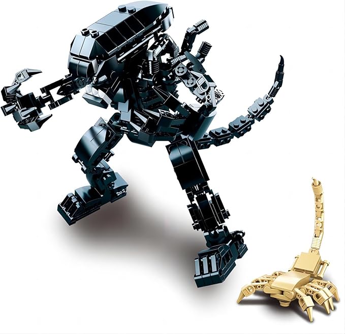 HIGH GODO Xenomorph Building Sets for Adult442 Pieces Horror Action Figure Toy with Little FacehuggerGifts for Teens Aged 14+ Perfect for Birthdays Christmases Halloweens