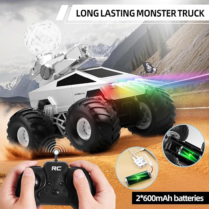 Remote Control Car RC Truck - 1:16 Amphibious Fast Car with Water Cannon and 2.4GHz Remote Control Max 22KM/H Speed 4WD Cyber Toy for All Terrain Waterproof Rc Boat Gift for Boys 6 7 8 9 10+