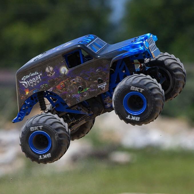 Losi 1/18 Mini LMT Son Uva Digger 2S 4X4 RTR Brushed Monster Truck Battery &amp Charger Included Blue LOS01026T2