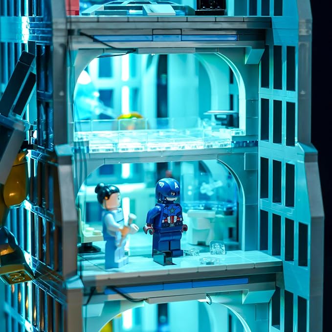 Upgraded Led Light Kit for Lego Avengers Tower Battle Building Toy Set Remote Version Compatible with Lego 76269 Gift Idea for Boys Girls and Kids (Model Not Included)