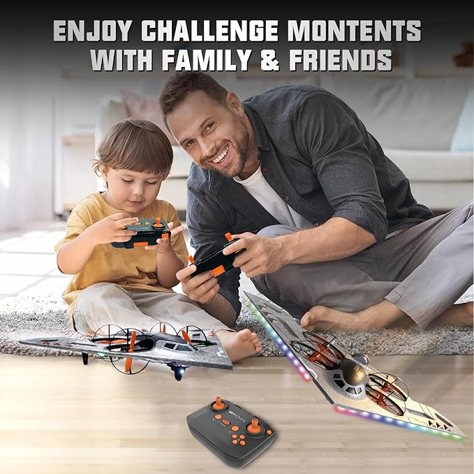A ALPHA 3-in-1 RC Jet Plane Remote Control Airplane – Air Land &amp Water RC Airplane Fighter Jet Drone Toy for Kids &amp Adults