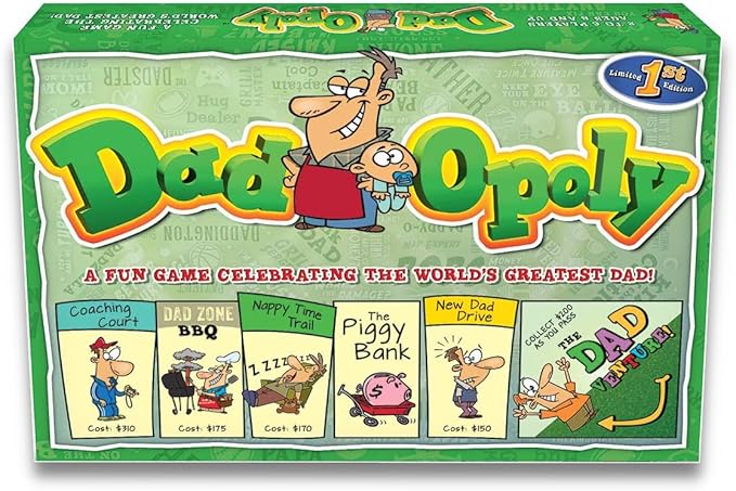 DadOpoly – The Hilarious Family Board Game for Dads and Kids Family Night Laughs and Dad Humor Fun