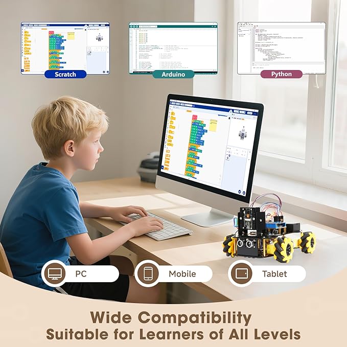 Robotics Kit for Kids Ages 8–12 12-16 ACEBOTT Smart Robot Car Kit with 3MP Camera STEM Toys for Boys Compatible with Arduino &amp ScratchApp &amp Remote ControlSTEM Gift for Boys GirlsTeens an