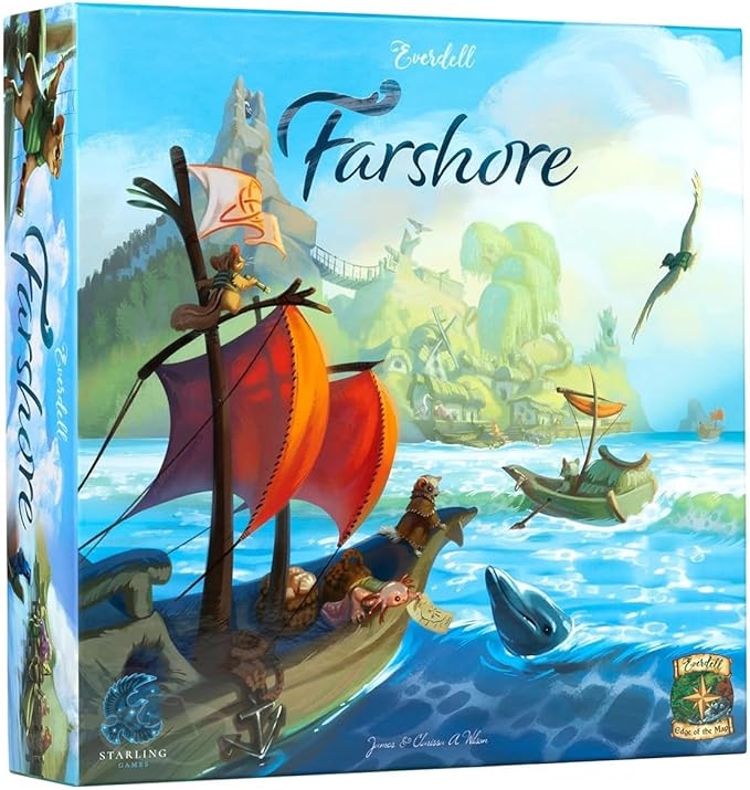 Everdell Farshore Collector’s Edition Board Game | Standalone Strategy Game | 1 to 4 Player Seafaring Adventure in The World of Everdell | Deluxe Components | Age 10+ | Cozy Fantasy Tabletop Game