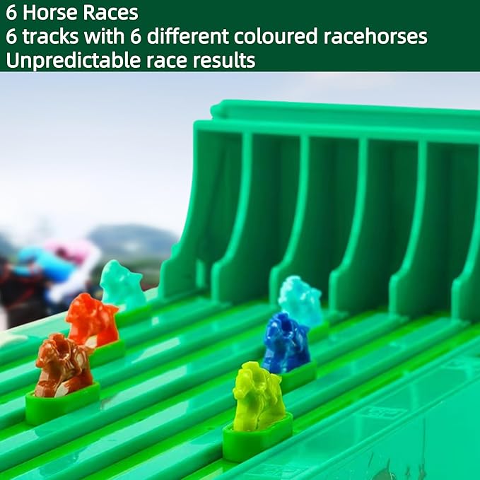 Electronic Horse Race Board Game Horse Racing Table Games Desktop Derby 6-Horse Racing GamePortable Family Party Entertainment Games (Screwdriver Attached)