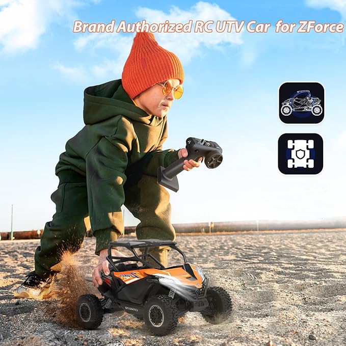 Remote Control Car All Terrain for Zforce 4WD Off Road UTV Trucks with 3 Speed and LED Bodylight 1:12 Scale Electric RC Crawler Vehicle Toy Gifts for Boys Girls Adults 2 Batteries Included