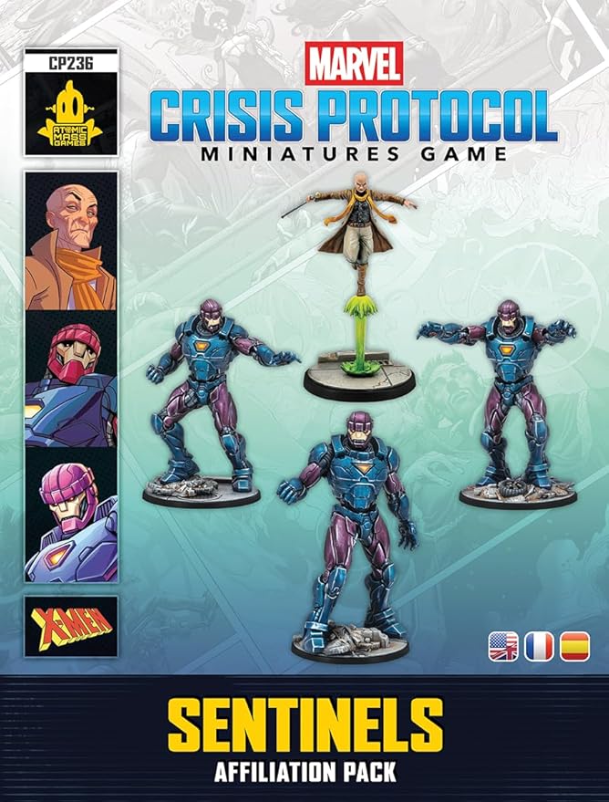 Asmodee Marvel: Crisis Protocol Sentinels Affiliation Pack - Includes Sentinel MK4s Cassandra Nova &amp Sentinel Prime Tabletop Superhero Game Ages 14+ 2 Players 90 Minute Playtime