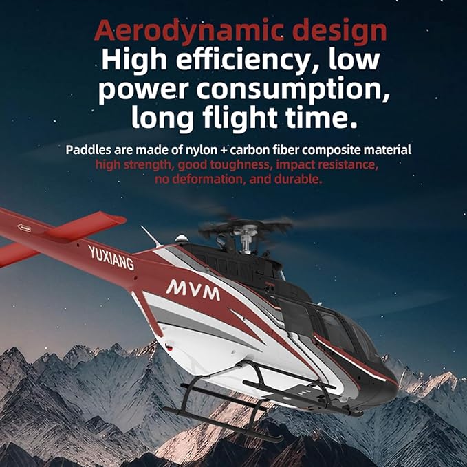 6 Channel Remote Control Helicopter with Brushless Motors Altitude Hold Gyro Optical Flow Positioning Function 2.4GHz Aileronless Mini Aircraft Toy for Beginners Teens Adults