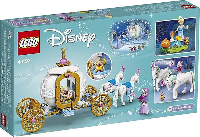 LEGO Disney Cinderella’s Royal Carriage 43192 Creative Building Kit That Makes a Great Gift New 2021 (237 Pieces)