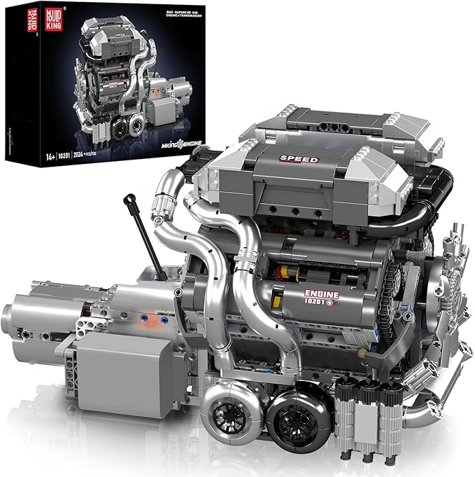Mould King 10201 W16 Engine Building Kit for Adults MOC W16 Engine Model Toy for Display STEM Car Engine Building Project for Adult (2024 PCS)