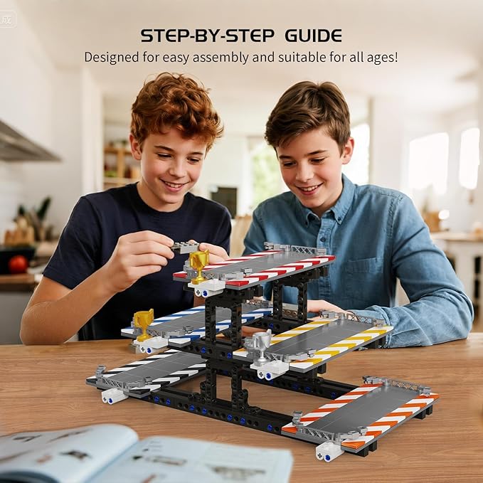 Display Stand Building Kit 578 Pcs Compatible with Lego Speed Champions 8-Stud 76917 76908 76918 76915 76914 76907 76901 76902 &amp More Parking Garage Shelves Gift for Adults &amp Kids