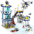 City Police Station STEM Building Sets Compatible with Lego Military Helicopter AirplaneBoats Ship Swat TeamBuilding Kit for Kids 565 PCS Best Gift for 6-10 Boys