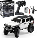 RC Crawler 1/24 RC Rock Crawler 4X4 Monster Truck Off Road Climbing Vehicles with Bright Headlight Waterproof 2.4GHz Remote Control Car RTR for AdultsAll Terrain RC Car White