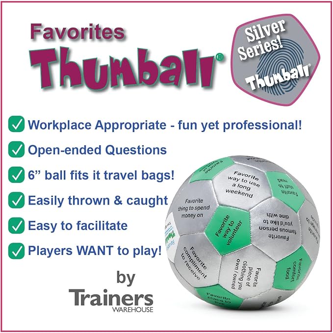 Trainers Warehouse 6 Thumball Collection 32 Prompts for Conversation Team Building Relationship and Training
