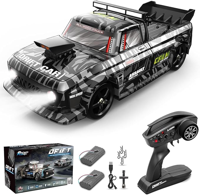 RC Drift Car 1:16 Scale High Speed 30km/h RC Drift Car - 4WD Brushless Motor - RGB Multi-Lights - 20min Runtime - 2.4GHz Remote Control for Adults or Teens