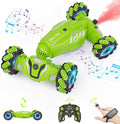 Dysaim Gesture RC Car Birthday Gifts Toys for Boys 6-12 Year Old 4WD Remote Control Car 360° Rotate Transform Drift RC Stunt Cars with Lights Music Sprayer 2.4Ghz Hand Controlled