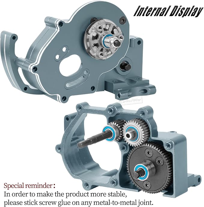 RC Transmission Complete Upgrades Part for 1/10 Slash 2WD(VXL)Rustler 2WD(VXL)Stampede 2WD(VXL)Bandit 2WD(VXL)Alloy Aluminum GearboxReplace #3695Titanium Titanium(1set)