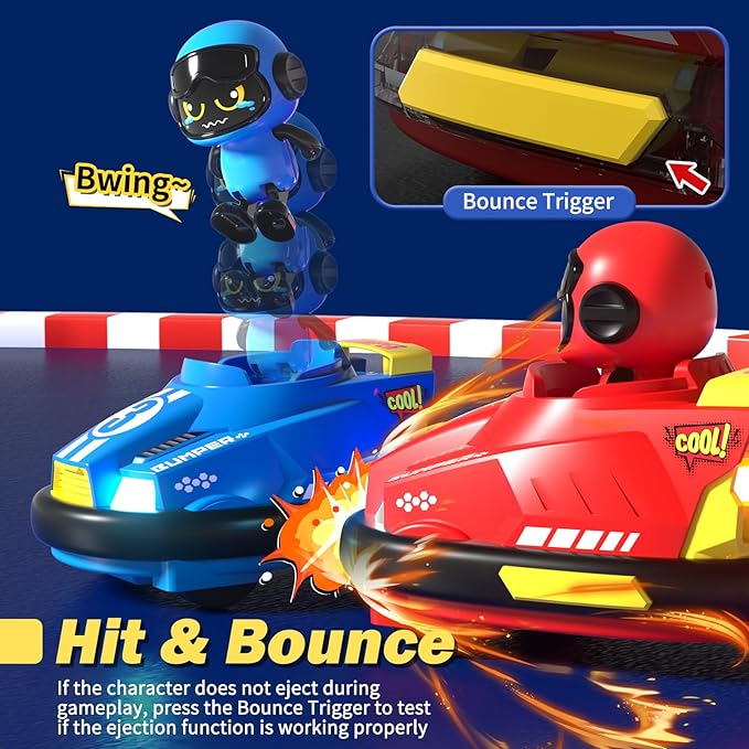 Cute Cartoon Remote Control Bumper Car Toy Set of 2 Players Football Games|Toddlers Mini RC Car Toys with Light &amp Sound &amp 360°Rotating|Christmas Birthday Gifts for 3 4 5 Year Old Boys Girls