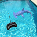 Summer Pool and Beach Remote Control Shark Boat Bath Toys RC Submarine Robo Shark Model Realistic Wiggle-Tail Electric Fish Hammerhead and Dusky Sharks Kids Gift Pool Toy for Ages 6–12 (Blue)